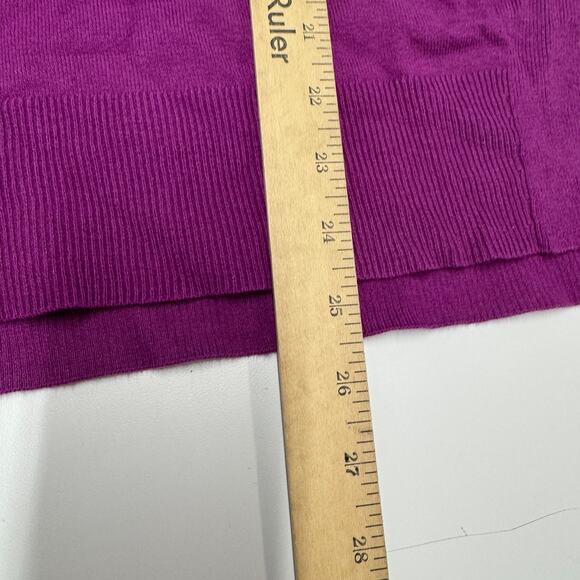 J.Jill Sweater Womens X Small Petite Purple Crew Neck Tunic‎ Top Side Slit - Picture 6 of 7